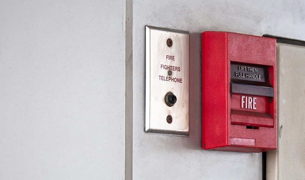 Fire alarm test taking place on Safety sign
