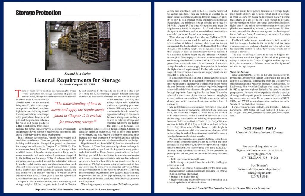 General Requirements for Storage