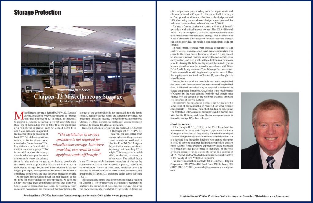 NFPA Chapter 13 Miscellaneous Storage by Telgian's John Campbell