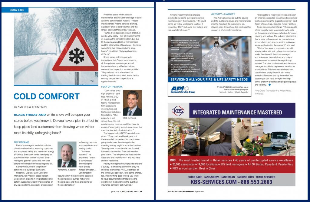 Winterization for Retail Stores in Retail Store Maintenance magazine feature's Telgian's Bob Caputo