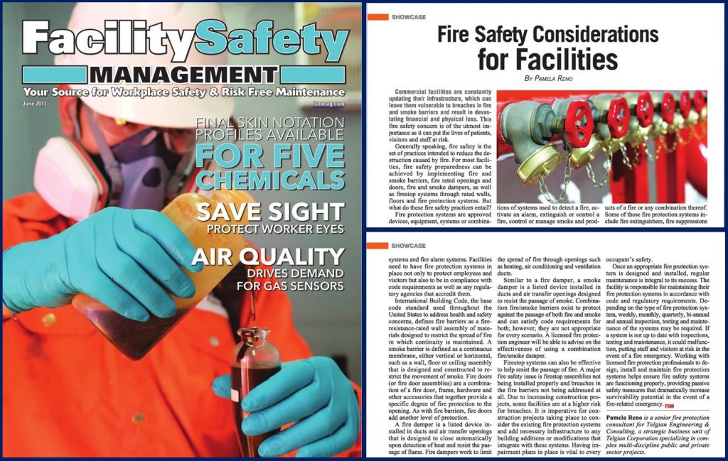 Fire Safety Considerations for Facilities article authored by Telgian's Pamela Reno