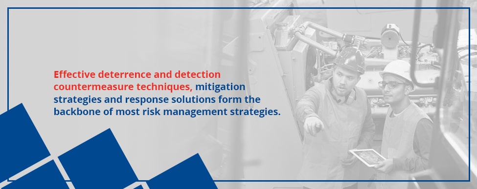 Risk management strategies include effective countermeasures, mitigation strategies and response solutions