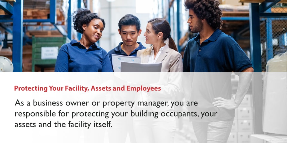Protecting business facility, assets and employees fire safety