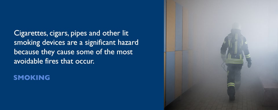 Smoking hazards commercial fire safety