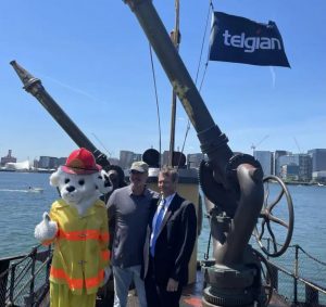 Telgian's James Tomes and Len Ramo aboard the fireboat Fire Fighter. Telgian has been honored with a nomination by Valleywise Health Foundation for the 40th Annual National Philanthropy Day “Outstanding Corporation Award.”