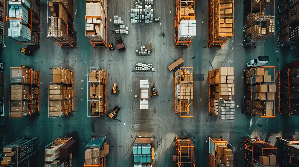 Storage racks from above
